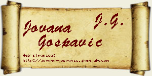 Jovana Gospavić vizit kartica